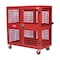 American Hawk Industrial Security Cart 48''W x 37''D x 64.75''H - Locking Utility Cart With Adjustable Shelf AH1556RED - alternate 1